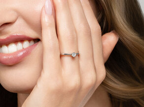 Verlovingsring Classic 6 in 9K witgoud met diamant 0,15ct H/SI