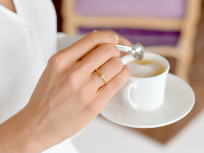 Verlovingsring Classic 6 in 14K geelgoud met Lab-grown diamant 0,15ct E/VS