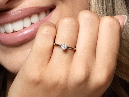 Verlovingsring Classic 6 in 14K geelgoud met diamant 0,20ct G/SI