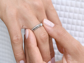 Verlovingsring Classic 6 in 14K witgoud met diamant 0,20ct H/SI