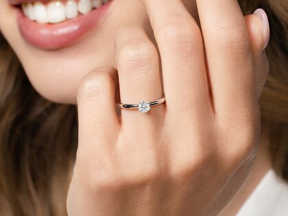 Verlovingsring Classic 6 in 14K roségoud met diamant 0,25ct G/SI