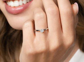 Verlovingsring Classic 6 in 14K roségoud met diamant 0,25ct G/SI