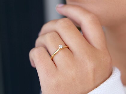 Verlovingsring Classic 6 in 18K geelgoud met Lab-grown diamant 0,25ct D/IF