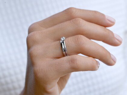 Verlovingsring Classic 6 in 14K witgoud met diamant 0,25ct H/SI