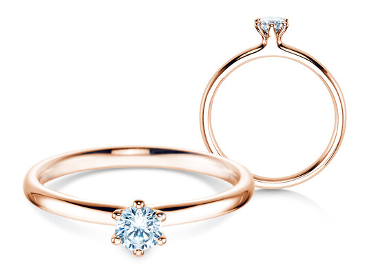 Verlovingsring Classic 6 in 9K witgoud met diamant 0,25ct H/SI