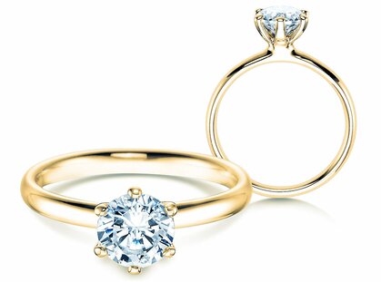 Verlovingsring Classic 6 in 9K geelgoud met diamant 3,00ct G/SI