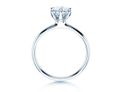 Verlovingsring Classic 6 in 18K witgoud met diamant 2,50ct H/SI