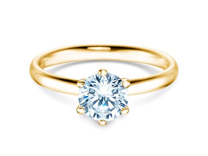 Verlovingsring Classic 6 in 14K geelgoud met Lab-grown diamant 1,00ct E/VS