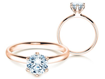 Verlovingsring Classic 6 in 14K roségoud met diamant 1,25ct H/SI