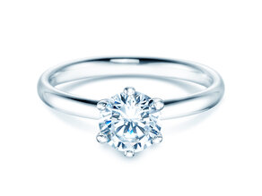 Verlovingsring Classic 6 in 18K witgoud met diamant 2,50ct H/SI
