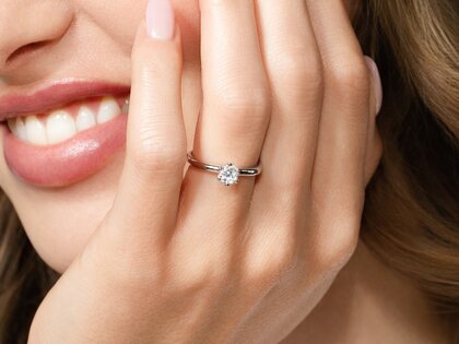Verlovingsring Classic 6 in 14K witgoud met diamant 0,40ct G/SI
