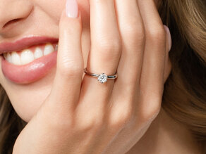Verlovingsring Classic 6 in 14K witgoud met diamant 0,40ct G/SI