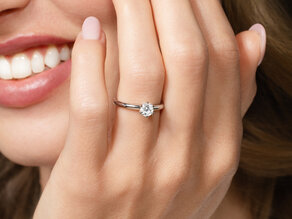 Verlovingsring Classic 6 in 9K geelgoud met diamant 0,60ct H/SI
