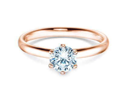 Verlovingsring Classic 6 in 18K roségoud met diamant 0,75ct H/SI
