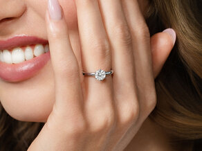 Verlovingsring Classic 6 in 9K witgoud met diamant 1,00ct G/SI
