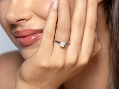 Verlovingsring Classic 6 in 18K roségoud met diamant 1,00ct G/VS