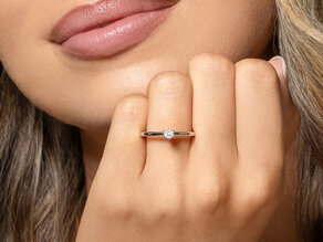Verlovingsring Classic 6 in 9K witgoud met diamant 0,15ct H/SI