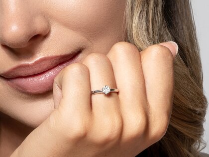Verlovingsring Classic 6 in 9K roségoud met diamant 0,25ct G/SI