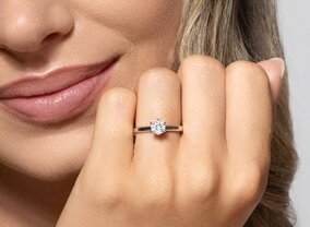 Verlovingsring Classic 6 in zilver 925/- met diamant 0,05ct G/SI