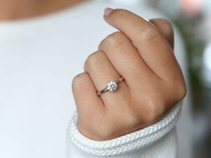 Verlovingsring Classic 6 in 18K witgoud met diamant 2,50ct H/SI
