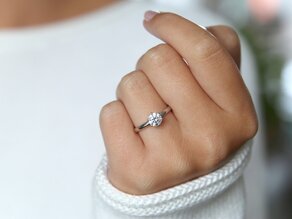 Verlovingsring Classic 6 in 18K witgoud met diamant 2,50ct H/SI