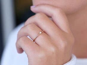 Verlovingsring Classic 6 in 14K roségoud met diamant 0,05ct G/IF