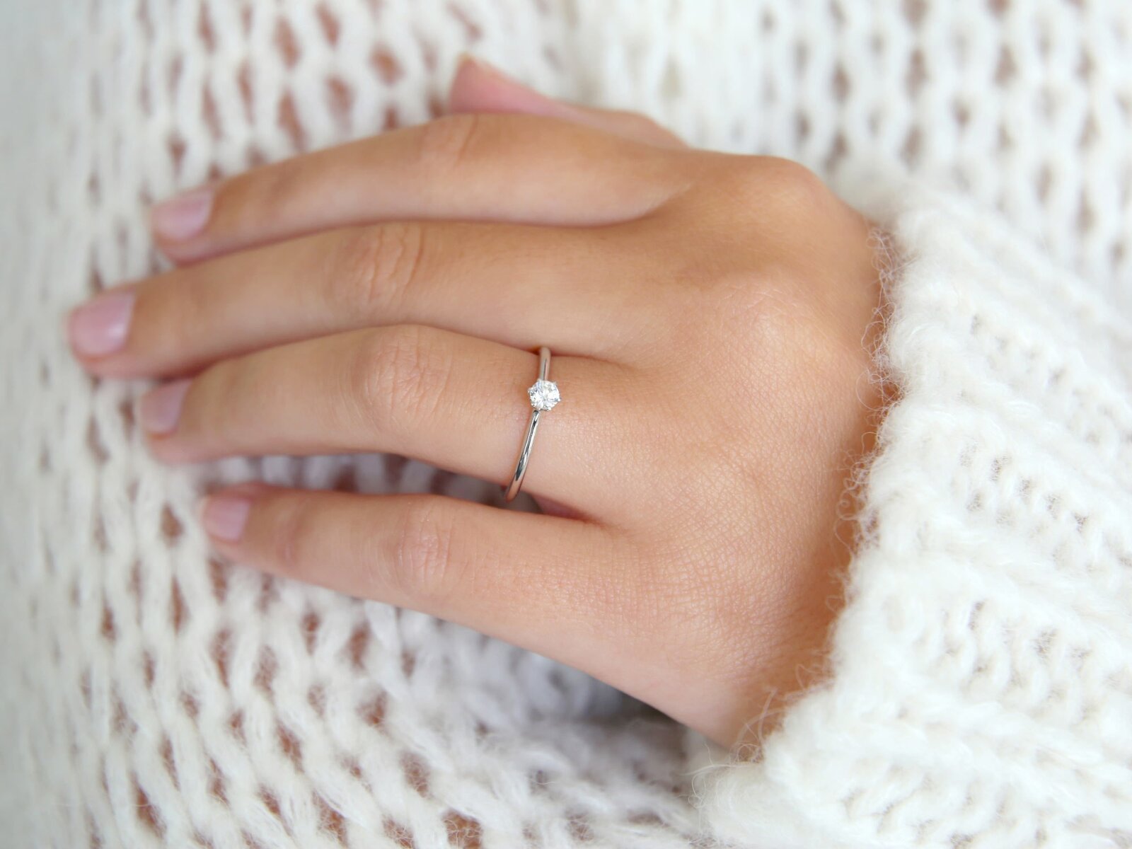 Verlovingsring Twist in zilver 925/- met diamant 0,03ct D/IF