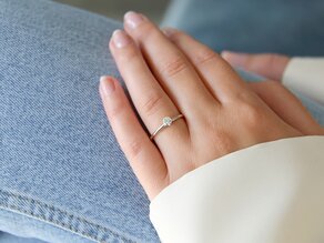 Verlovingsring Classic 6 in 14K witgoud met diamant 0,20ct H/SI