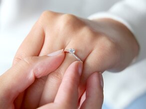 Verlovingsring Classic 6 in 14K witgoud met diamant 0,25ct H/SI