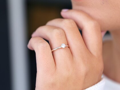 Verlovingsring Classic 6 in 14K witgoud met diamant 0,30ct G/IF