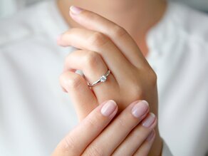 Verlovingsring Classic 6 in 14K witgoud met diamant 0,40ct G/SI