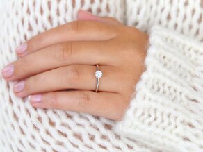 Verlovingsring Classic 6 in 14K witgoud met diamant 0,40ct G/SI