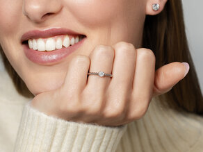 Verlovingsring Classic Beads in 18K geelgoud met diamant 0,20ct G/VS