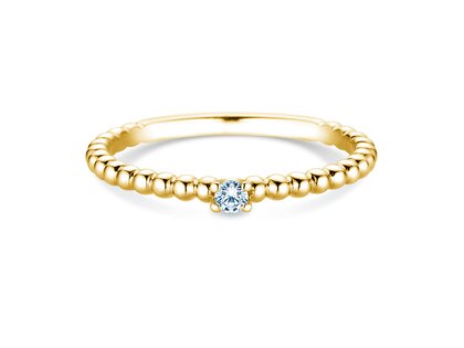 Verlovingsring Classic Beads in 18K geelgoud met diamant 0,05ct H/SI