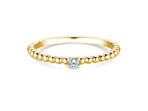 Verlovingsring Classic Beads in 18K geelgoud met diamant 0,05ct H/SI