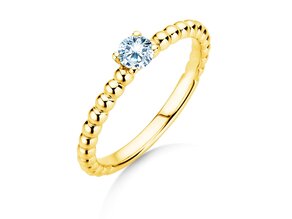 Verlovingsring Classic Beads in 18K geelgoud met diamant 0,05ct H/SI