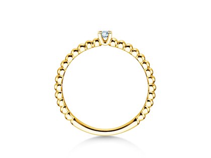 Verlovingsring Classic Beads in 18K geelgoud met diamant 0,05ct H/SI