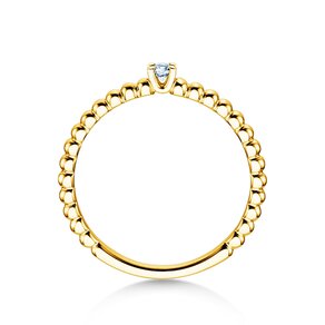 Verlovingsring Classic Beads in 18K geelgoud met diamant 0,05ct H/SI