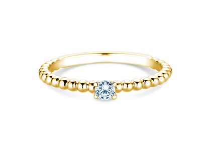 Verlovingsring Classic Beads in 14K geelgoud met diamant 0,10ct H/SI