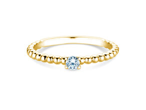 Verlovingsring Classic Beads in 14K geelgoud met diamant 0,10ct H/SI