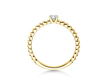 Verlovingsring Classic Beads in 14K geelgoud met diamant 0,10ct H/SI