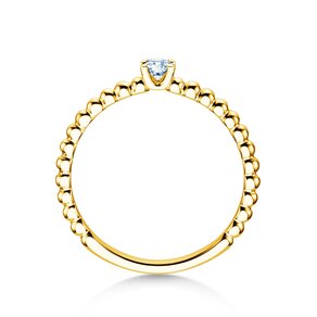 Verlovingsring Classic Beads in 14K geelgoud met diamant 0,10ct H/SI
