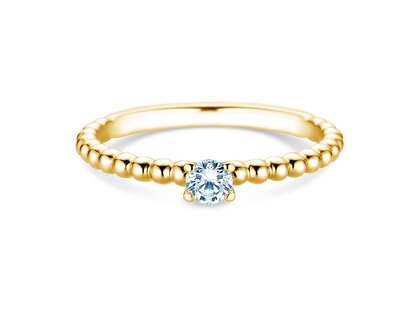 Verlovingsring Classic Beads in 18K geelgoud met diamant 0,20ct G/VS