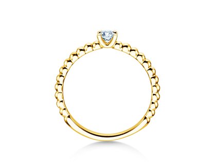 Verlovingsring Classic Beads in 18K geelgoud met diamant 0,20ct G/VS