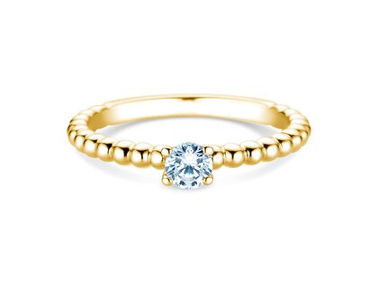 Verlovingsring Classic Beads in 14K geelgoud met diamant 0,25ct G/SI