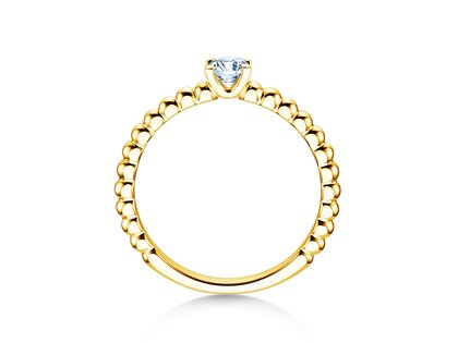 Verlovingsring Classic Beads in 14K geelgoud met diamant 0,25ct G/SI