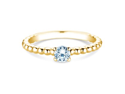Verlovingsring Classic Beads in 9K geelgoud met diamant 0,30ct G/SI