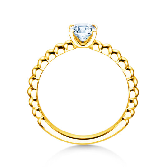 Verlovingsring Classic Beads in 9K geelgoud met diamant 0,50ct