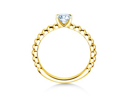 Verlovingsring Classic Beads in 18K geelgoud met diamant 0,60ct H/SI