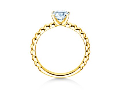 Verlovingsring Classic Beads in 18K geelgoud met Lab-grown diamant 0,75ct E/VS